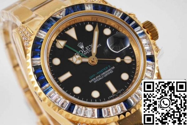 4 195 Rolex GMT Master II 116758 SAru 1:1 Mejor Edición ROF Factory Azul Diamante Blanco Suizo ETA2836