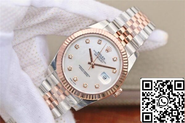 4 196 8607726c 588e 43c8 ba3e fd5459edee0d Rolex Datejust M126331-0014 1:1 Best Edition EW Gyári rózsaarany gyöngyház-anya-gyöngyház számlap