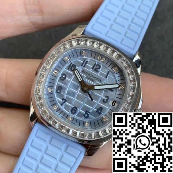 4 199 Patek Philippe Aquanaut 5072G-001 1:1 Best Edition PPF Factory 18k White Gold Light Blue Dial