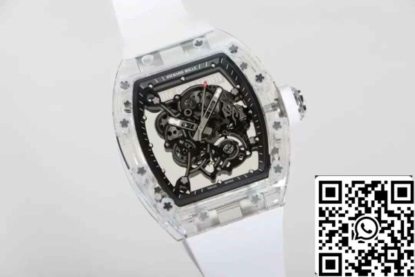 4 19 6cf53d8f 61af 457e acc8 2fe56d05abf9 Replika Richard Mille RM055 Best 1:1 Edition RM Factory White Strap