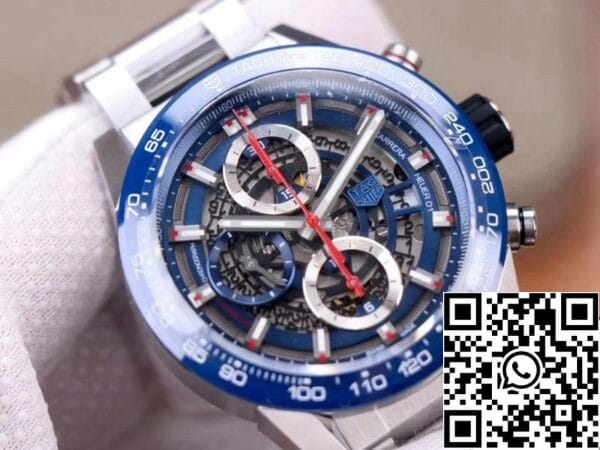 4 19 e6603498 77ef 4a11 99d9 1f512b956b21 Tag Heuer Carrera Calibro Heuer 01 CAR201T.BA0766 Cronografo 1:1 Best Edition XF Factory Quadrante blu Calibro svizzero 01