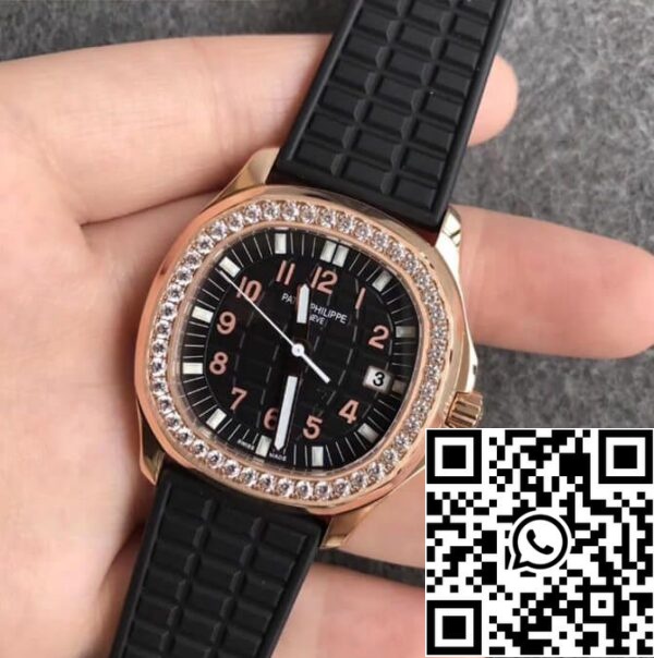 4 201 c9068d18 19ae 4eb7 a484 ec19aa8d27a7 Patek Philippe Aquanaut 1:1 Best Edition PPF Factory Diamond Rose Gold Black Dial