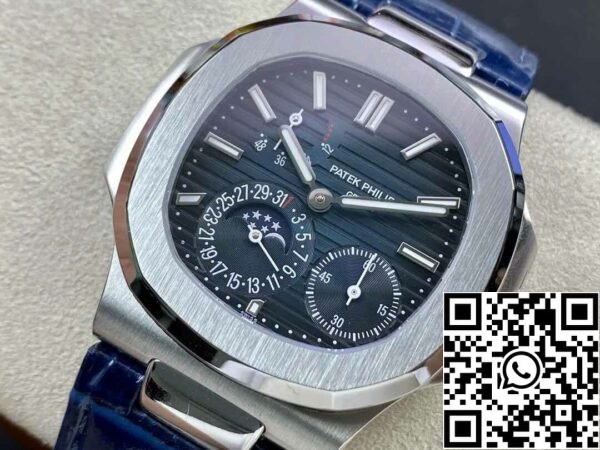 4 20 a9163ea6 821b 4a15 b482 24edb486de85 Patek Philippe Nautilus 5712 1:1 Best Edition GR Factory Blå läderrem