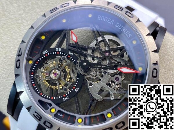 4 20 b6e696f0 be3b 4c55 8e54 065792cd30da Roger Dubuis Excalibur RDDBEX0549 1:1 Best Edition BBR Factory Tourbillon Белый ремешок