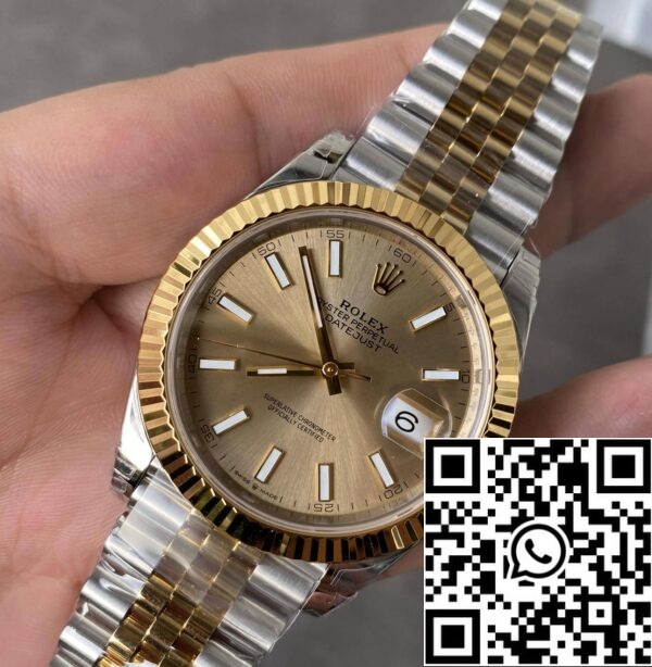 4 20 d9d99f0a 7648 4250 9000 7d2033ccb713 мащабиран Rolex Datejust M126333-0010 41MM 1:1 Най-добро издание VS Фабрика Златен безел