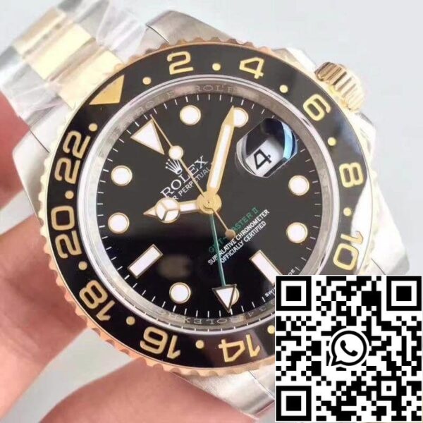 4 20 ffec1655 530c 4233 8e07 026be03facc5 Rolex GMT-Master II 116713LN Noob Factory Miesten kellot 1:1 Paras painos Sveitsin ETA3186 Gold käärittyjä