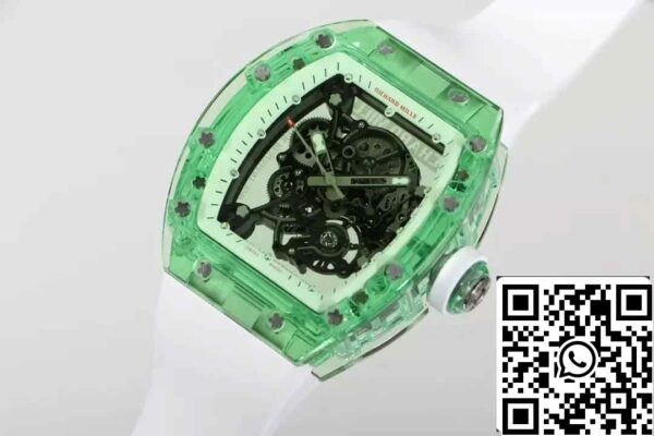 4 21 627e3b48 4b6f 4571 83ef e89b2a278cf5 Réplique Richard Mille RM055 Meilleure édition 1:1 RM Factory Green Transparent Case