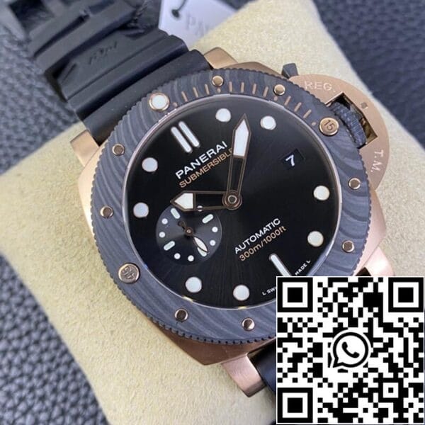 4 21 dbab68f5 c547 4385 9e81 9cfadab1b41e SBF Panerai Submersible PAM01070 1:1 Best Edition VS Factory Μαύρο καντράν