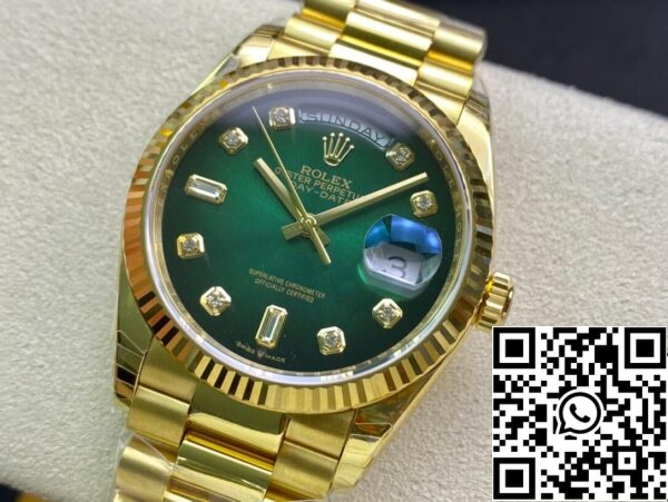 4 225 Rolex Day Date M128238-0069 1:1 Най-добро издание EW Фабрика зелен циферблат швейцарски ETA3255