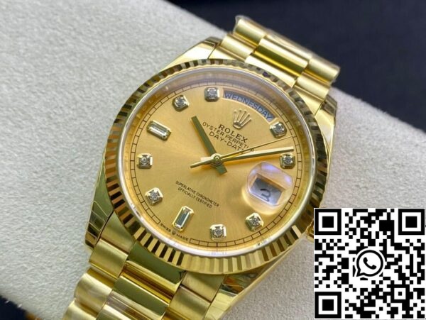 4 226 Rolex Day Date M128238-0008 1:1 Beste Editie EW Fabriek Champagne Wijzerplaat Zwitserse ETA3255