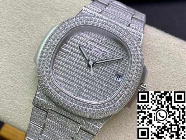 4 229 Patek Philippe Nautilus 5719/10G-010 1:1 Best Edition PPF Factory V4 Argento Diamante Svizzero ETA324