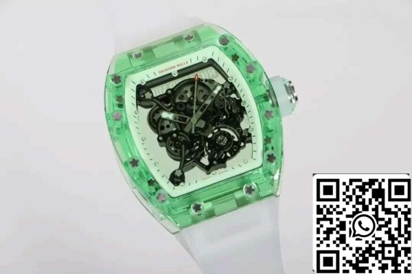 4 22 2dbeb4d7 52c7 4402 b2a8 87b187bc362d Replika Richard Mille RM055 Best 1:1 Edition RM Factory Green Skeleton Dial