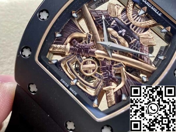 4 22 55bcd033 c5ad 4536 b8bf d84baf972636 Richard Mille RM47 1:1 Best Edition YS Factory Tourbillon Skeleton Dial Skeleton Dial kellotaulu