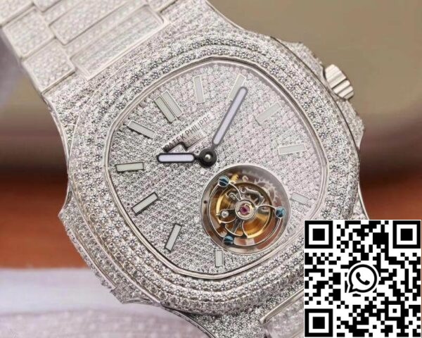 4 27 7bb5f0b2 d369 493f 97cf 3028a1e630b3 Patek Philippe Nautilus Tourbillon R8 Factory 1:1 Best Edition Movimento turbilhão suíço de corda manual