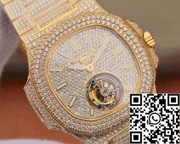 4 28 40e87d4c a7c5 49e2 b4de 5165d074d726 Patek Philippe Nautilus Tourbillon 18K sárga arany R8 Factory 1:1 Best Edition svájci kézi felhúzású Tourbillon szerkezet