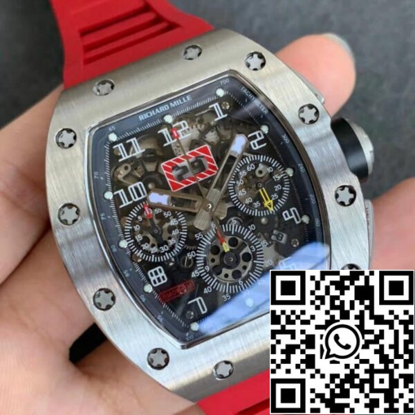 4 2 15dd7122 203e 4c9b 8a10 3abc2bb32bf7 Richard Mille RM011 1:1 Best Edition KV Factory Rotes Kautschukarmband