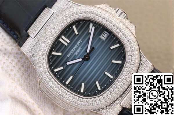 4 337 Patek Philippe Nautilus 5719/1G-001 KM Factory 1:1 Best Edition Swiss ETA324 Quadrante blu