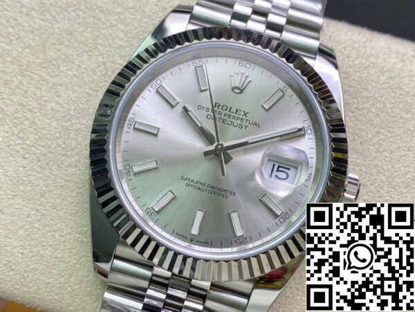 4 33 4cb5a721 a4da 4fda b6e1 12d8bb2beda5 Rolex Datejust M126334-0004 41mm jubileumi szíj tiszta gyári fehér számlapja