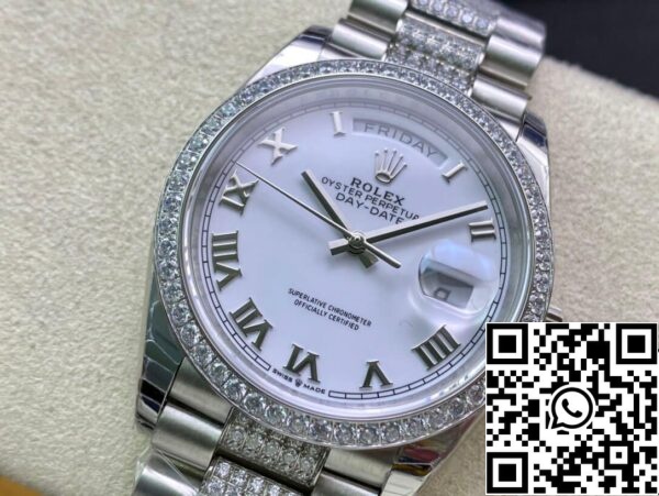 4 34 Rolex Day Date M128349RBR-0026 1:1 Beste Editie EW Fabriek Witte Wijzerplaat