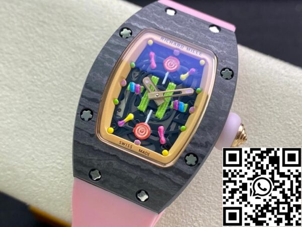 4 34 226286ae 7d4d 4241 923c ba9d269b8add Richard Mille RM-07 Bon Bon Bon 1:1 Best Edition RM Factory Pink Strap -värinen hihna