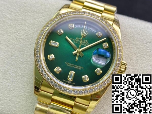 4 35 a5245cef 39c7 477a b095 92d37b70bb08 Rolex Day Date M128348RBR-0035 1:1 Beste Editie EW Fabrieks Gradiënt Groene Wijzerplaat