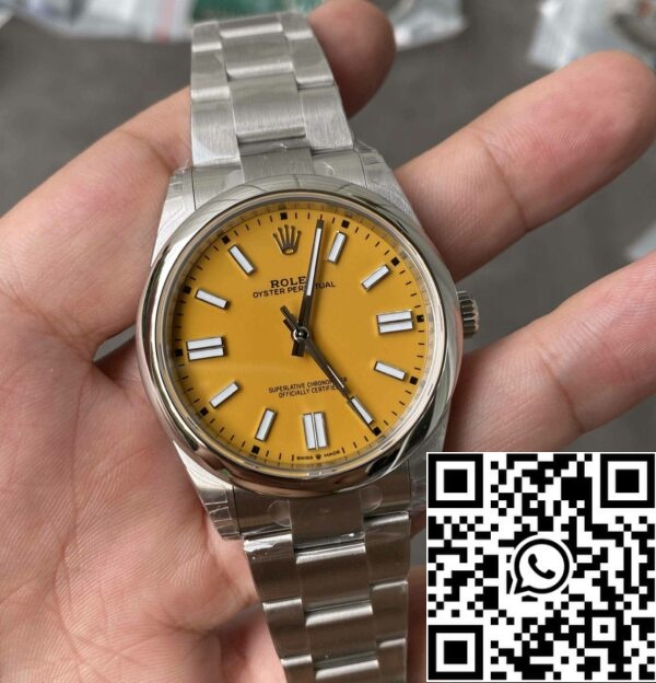 4 36 d93317b6 a842 4cff 9325 1de39c402387 мащабиран Rolex Oyster Perpetual 41MM M124300-0004 1: 1 Най-доброто издание VS Фабрика жълт циферблат