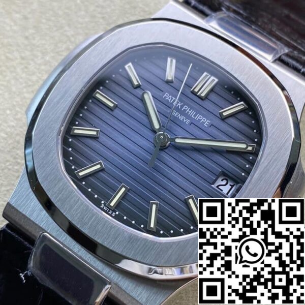 4 38 2c9ecfe2 85cf 4c43 ad5c dcd4d5db48ec Patek Philippe Nautilus 5711 1:1 Best Edition 3K Factory Blå urtavla Cowhide Strap