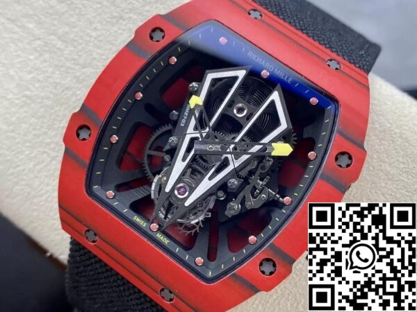 4 39 575d1823 6415 4fce b534 f4b871de0ba3 Richard Mille RM27-03 Tourbillon 1:1 Best Edition BBR Factory Caixa em fibra de carbono vermelha