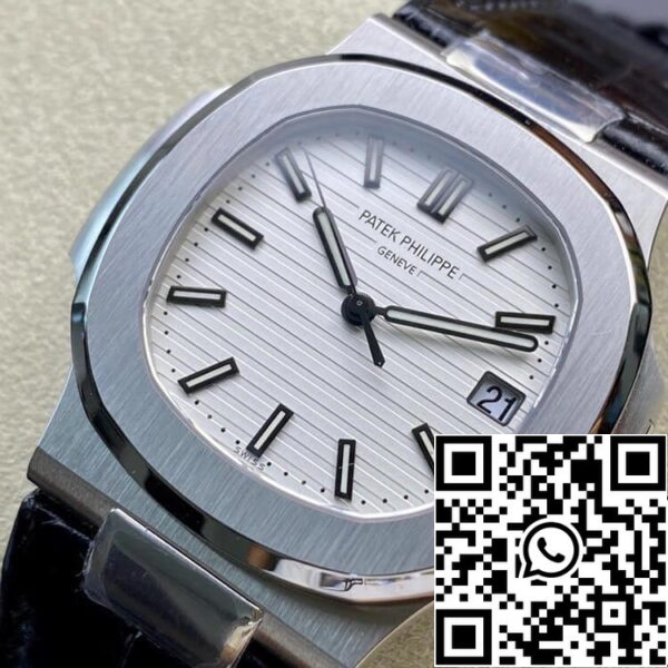 4 39 b8218418 7268 4d68 9177 875f01da9a39 Patek Philippe Nautilus 5711 1:1 Best Edition 3K Factory White Dial Cowhide Strap