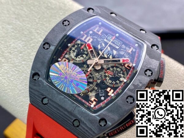 4 3 e15abb09 c3dd 4cf4 8265 a740abacd4f4 Richard Mille RM011 1:1 Best Edition KV Factory V3 Red Rubber Strap