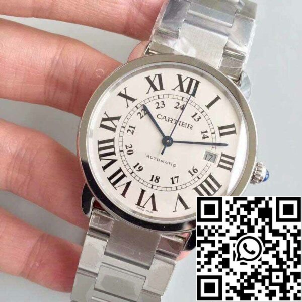 4 405 Ronde Solo De Cartier W670101 ZF Factory Miesten kellot 1:1 Paras painos Sveitsin ETA9015 White Dial