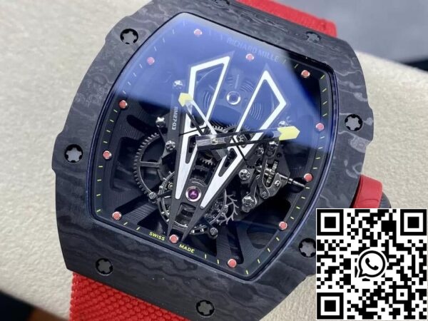 4 40 5e8b5e84 c9f9 4a43 80d3 55cb88326985 Richard Mille RM27-03 Rafael Nadal Tourbillon 1:1 Meilleure édition RM Factory Bracelet rouge