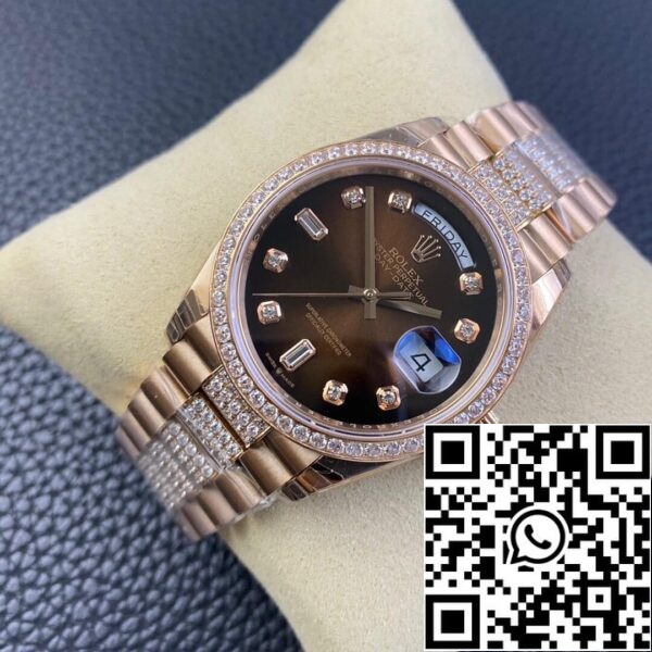 4 41 Rolex Day Date M128345rbr-0041 1:1 Beste Editie EW Fabriek Bruine Wijzerplaat