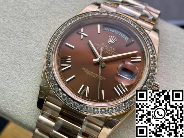 4 48 Rolex Day Date M228345RBR-0009 1:1 Paras painos EW Factory Brown Dial