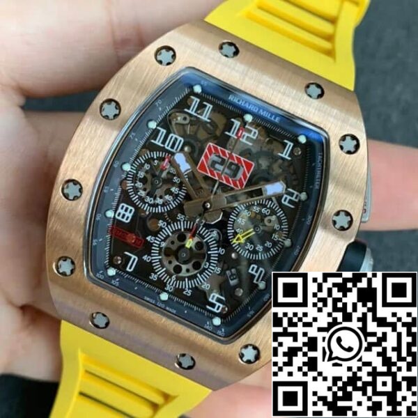 4 48 df308a6b 41ee 4d48 adcc 7878fdd1275a Richard Mille RM011 1:1 Best Edition KV Factory Rose Gold Rubber Strap