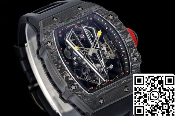 4 48 e462d8c7 5304 423c bcd4 cdf1184236f8 Richard Mille RM27-03 Rafael Nadal Tourbillon 1:1 Meilleure édition RM Factory Bracelet en caoutchouc noir