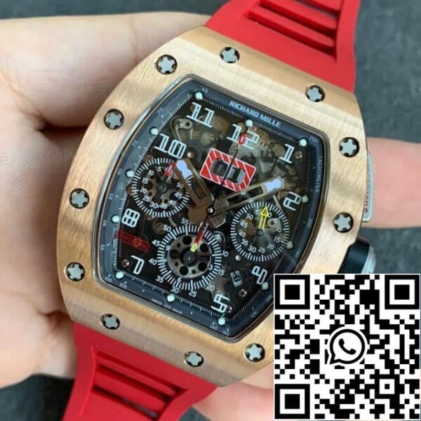 4 49 99 99c31d0b bad5 4640 939a 36e4131034d7 Richard Mille RM011 1:1 Best Edition KV Factory Rose Gold Red Strap