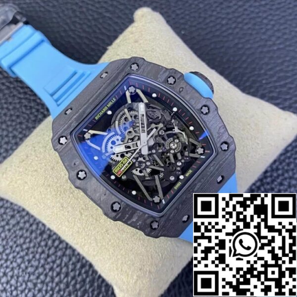 4 49 99c962d9 f244 45f7 8f66 91587ef9a2bb Richard Mille RM35-02 1:1 Best Edition T+ Factory NTPT Fibra di carbonio Cinturino in gomma blu