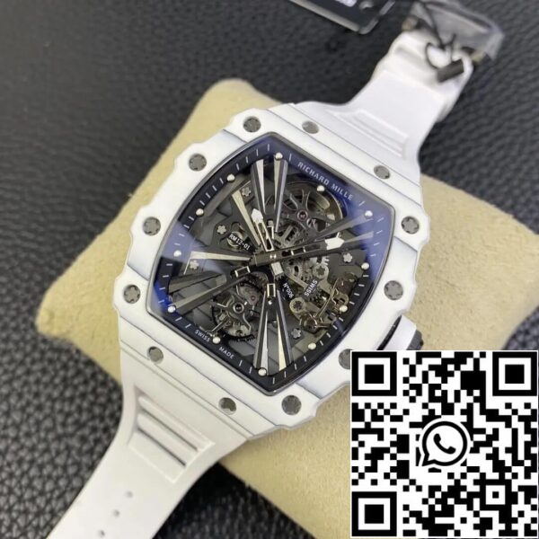 4 51 2667c5c4 1fa6 42e5 b277 6b9121329096 Richard Mille RM12-01 Tourbillon 1:1 Meilleure édition Bracelet en caoutchouc blanc RM Factory