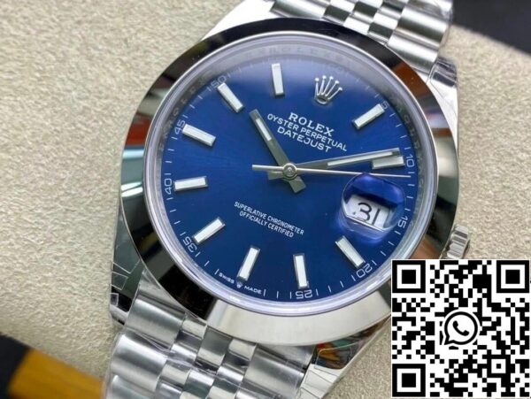 4 52 Rolex Datejust M126300-0002 41MM 1:1 Paras painos VS Factory Blue Dial Musta Dial