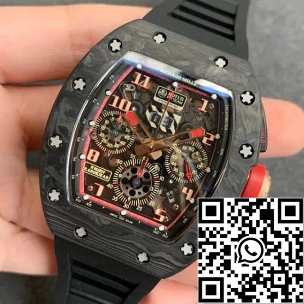 4 53 02ed5943 bdcf 46a3 9fc7 1453789d42f6 Richard Mille RM-011 1:1 Best Edition KV Factory V2 Gesmeed Carbon Zwart Bandje