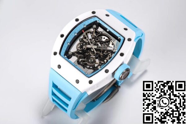 4 53 692f2749 16d8 4f74 84de 410ac927a26b Richard Mille RM-055 1:1 Best Edition BBR Factory Caixa em cerâmica Bracelete azul