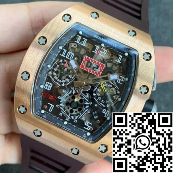 4 54 15fc5e8b c897 45e7 b66d e3329908c863 Richard Mille RM011 1:1 베스트 에디션 KV 팩토리 브라운 러버 스트랩