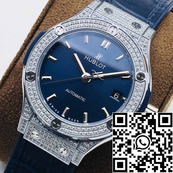 4 54 2d439c3e 5183 48de ab57 c8e9803d382b Hublot Classic Fusion 38MM 1:1 Best Edition HB Factory gyémánt kék számlap