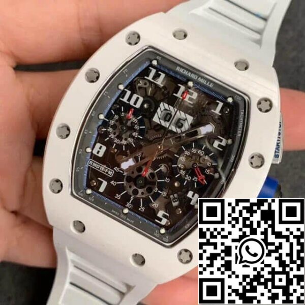 4 55 1c2753f0 e4c3 4388 bafe 1a695e6bd0ea Richard Mille RM-011 1:1 Best Edition KV Factory Ceramic White Rubber Strap