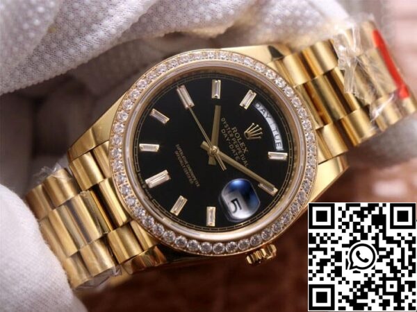 4 56 b5219f74 0105 4030 b359 aa66350132e4 Rolex Day Date M228348RBR-0001 1:1 Best Edition EW Factory fekete számlap