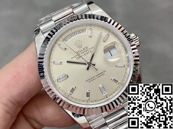 4 57 950b85ae 01fa 40bb 9c45 4663caa4f185 Rolex Day Date M228236-0002 1:1 Best Edition GM Factory Silver Dial V2