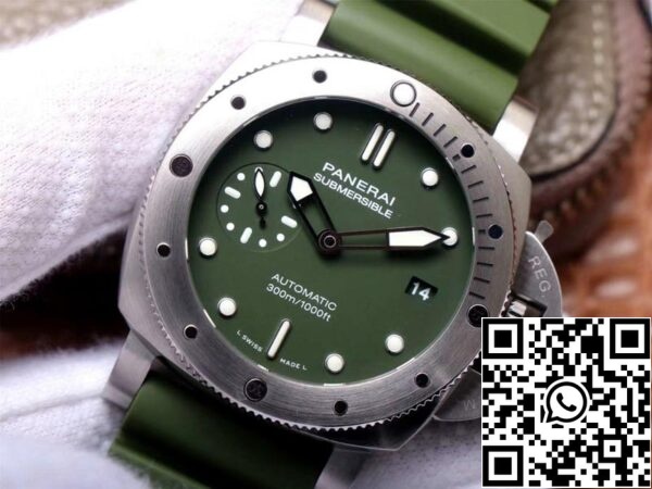 4 58 8e9037b7 519e 4ee5 bb80 e1eb0cd45965 Panerai Submersible PAM01055 1:1 Best Edition VS Factory Green Dial Swiss P9000