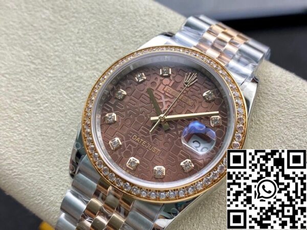 4 59 409fb274 71cd 4efc 9ad2 2c75a02e5289 Rolex Datejust M126281RBR-0013 1:1 Best Edition BP Factory barna számlapja