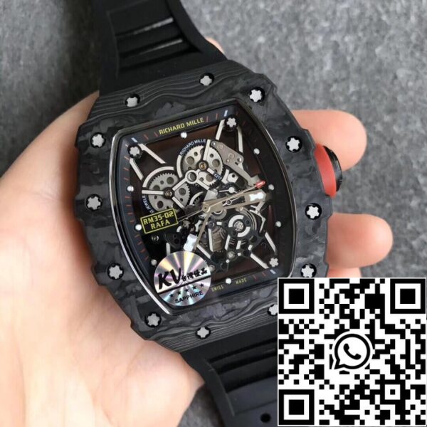 4 5 40ef83d7 ec0a 4e01 aebc e13800cbaea9 Richard Mille RM35-02 1:1 Best Edition KV Factory V3 Black Strap